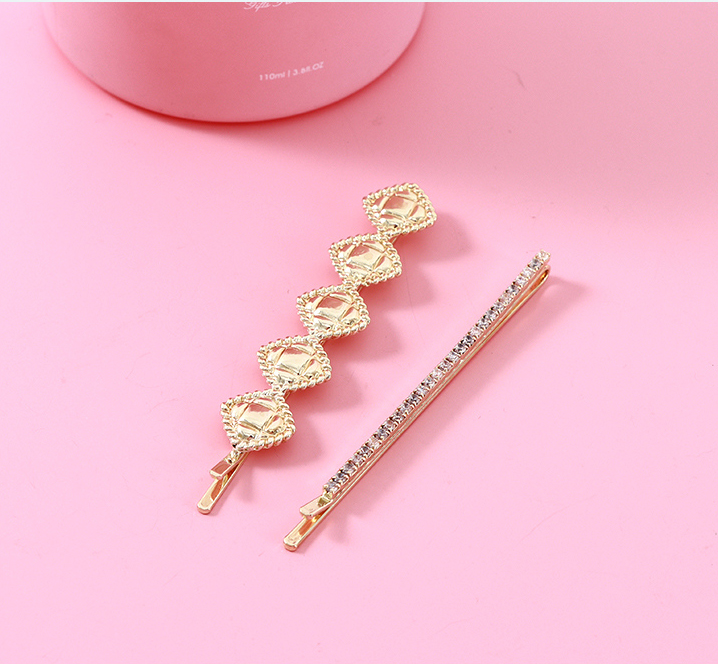 Stylish Glossy Rhinestone Square Hair Pin Set