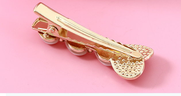 Stylish Artificial Pearl Heart Coloured Glaze Hair Pin