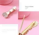 Stylish Artificial Pearl Heart Coloured Glaze Hair Pin