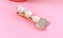 Stylish Artificial Pearl Heart Coloured Glaze Hair Pin