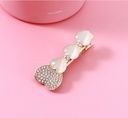 Stylish Artificial Pearl Heart Coloured Glaze Hair Pin