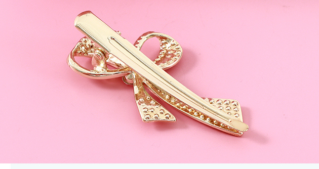 Rhinestone Ribbon Tie Knot Hair Pin