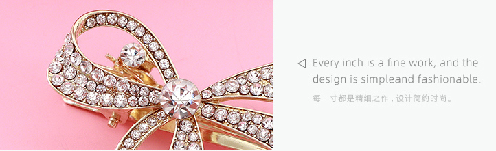 Rhinestone Ribbon Tie Knot Hair Pin