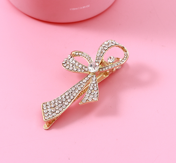 Rhinestone Ribbon Tie Knot Hair Pin