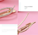 Rhinestone Pierced Leaf Hair Pin