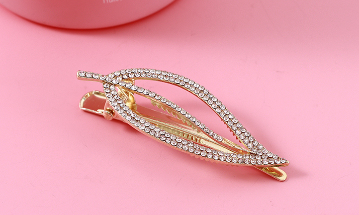 Rhinestone Pierced Leaf Hair Pin