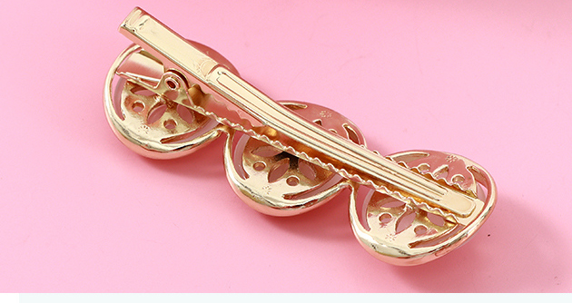 Elegant Triple Cat's-eye Gem Round Hair Pin