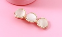 Elegant Triple Cat's-eye Gem Round Hair Pin