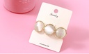 Elegant Triple Cat's-eye Gem Round Hair Pin