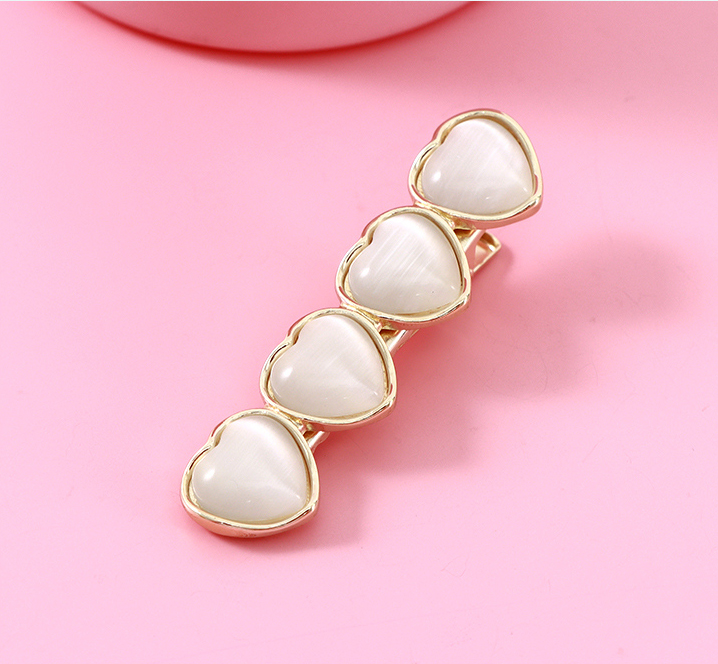 Elegant Cat's-eye Gem Heart-shape Hair Pin