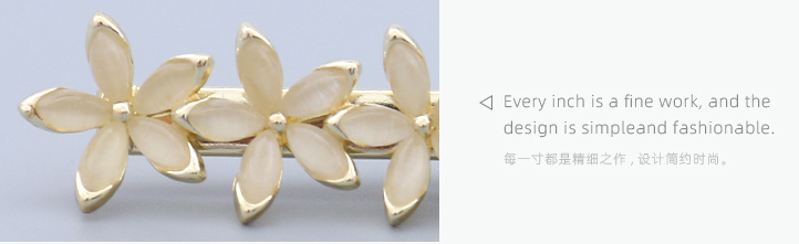 Elegant Cat's-eye Gem Flower Hair Pin