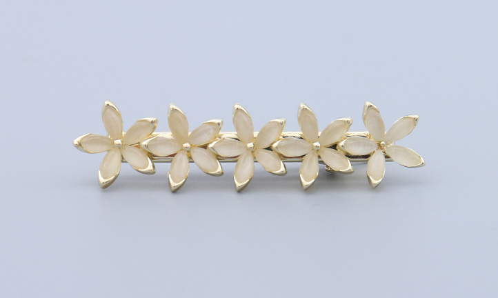 Elegant Cat's-eye Gem Flower Hair Pin