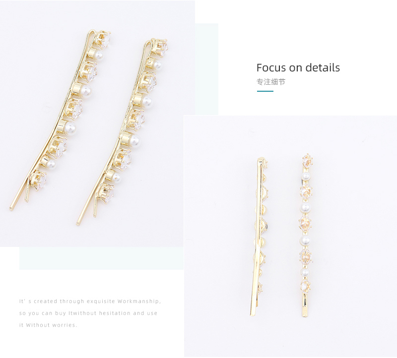 Artificial Pearl Zircon Hair Pin Set