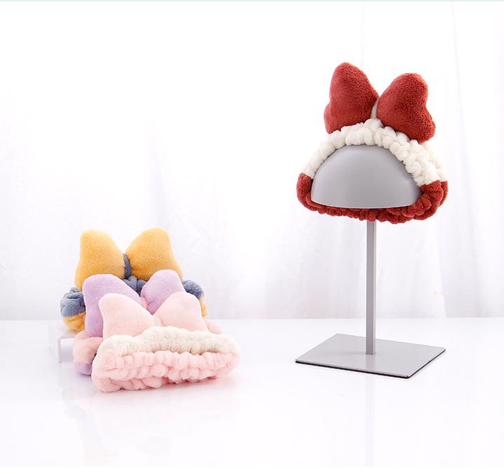 Contrast Color Bowknot Hair-drying Headband