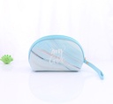Contrast Color Arc-shaped Cosmetic Bag(Blue)