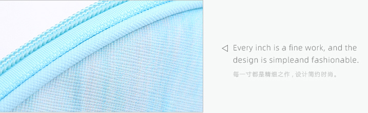 Contrast Color Arc-shaped Cosmetic Bag(Blue)