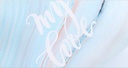 Contrast Color Arc-shaped Cosmetic Bag(Blue)