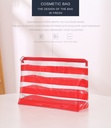 Striped Clear Makeup Bag