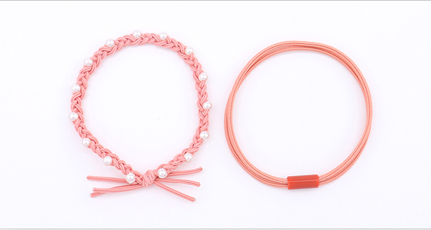 Knitting Artificial Pearl Hair Rope 2PCS