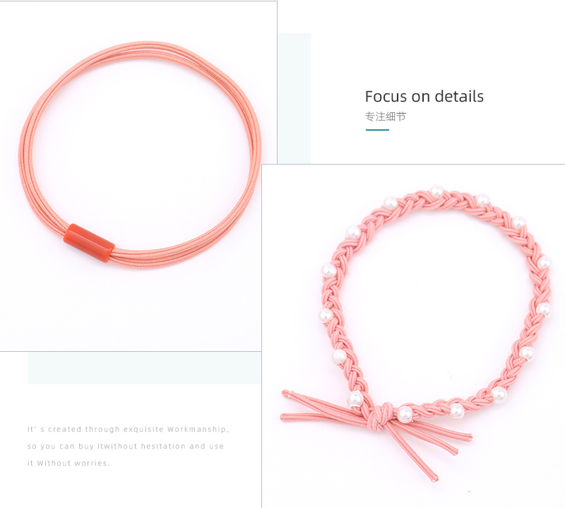 Knitting Artificial Pearl Hair Rope 2PCS
