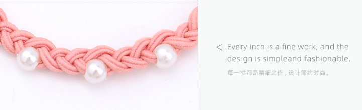 Knitting Artificial Pearl Hair Rope 2PCS