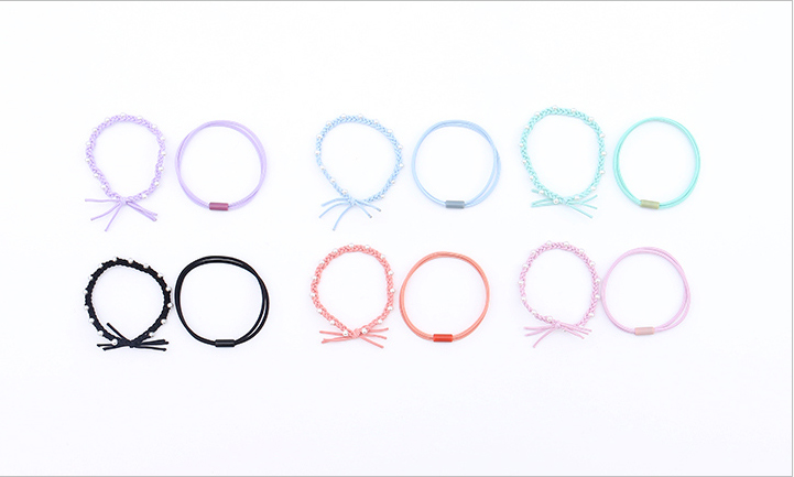 Knitting Artificial Pearl Hair Rope 2PCS