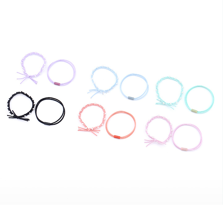 Knitting Artificial Pearl Hair Rope 2PCS