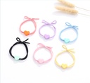Heart-shape Pendant Knot Hair Rope 2PCS