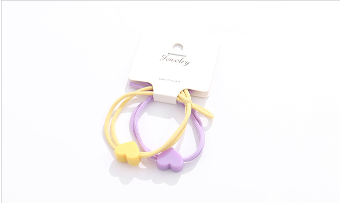 Heart-shape Pendant Knot Hair Rope 2PCS