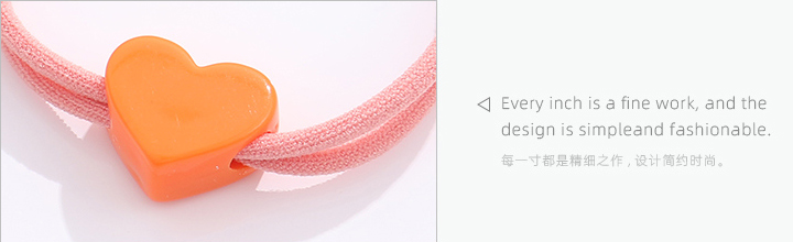 Heart-shape Pendant Knot Hair Rope 2PCS