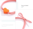 Heart-shape Pendant Knot Hair Rope 2PCS