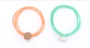 Square Pendant Artificial Pearl Hair Rope 2PCS