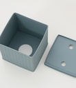 Plastic Rattan Square Tissue Box (Blue-Gray)