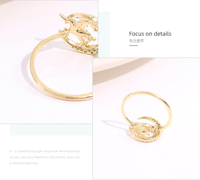 Unique Moon Unicorn Ring