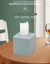 Plastic Rattan Square Tissue Box (Blue-Gray)