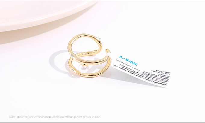 Stylish Double Circles Glossy Ring