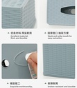 Plastic Rattan Rectangular Tissue Box (Blue-Gray)