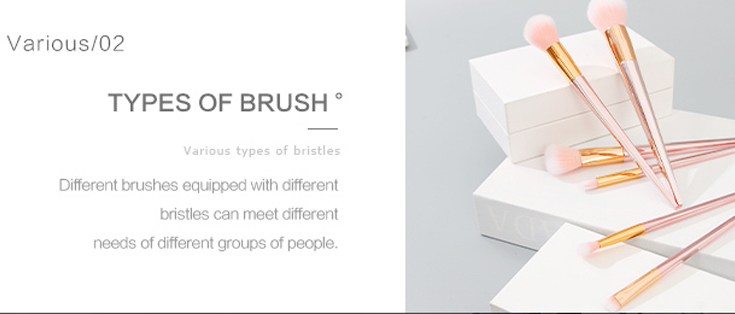 Gradient Fuchsia Rose Collection Makeup Brushes (6 Pcs/Set)