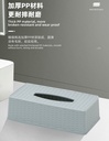 Plastic Rattan Rectangular Tissue Box (Blue-Gray)