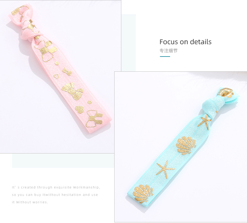 Pink Green Beach Shell Starfish Hair Rope