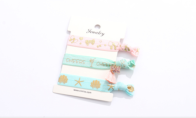 Pink Green Beach Shell Starfish Hair Rope