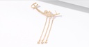 925 Silver Needle Moon Tassel Ear Clip