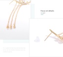 925 Silver Needle Moon Tassel Ear Clip