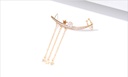 925 Silver Needle Moon Tassel Ear Clip