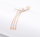 925 Silver Needle Moon Tassel Ear Clip