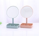 Round Desk Mirror with Storage Case