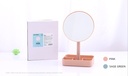Round Desk Mirror with Storage Case