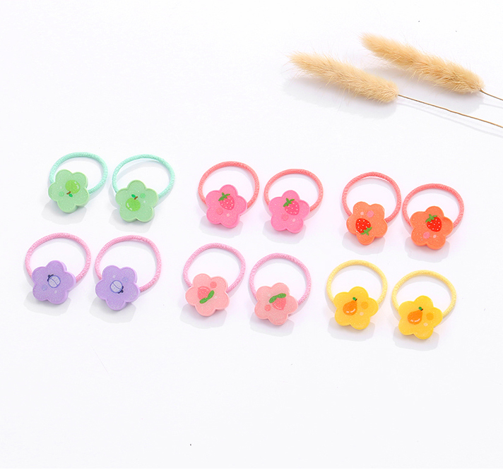 Flower Fruit Hair Rope for Kids 2PCS