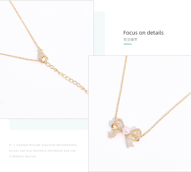 Bowknot Artificial Pearl Choker Necklace