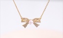 Bowknot Artificial Pearl Choker Necklace